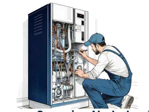 Appliance and furnace repair technician servicing a unit in Nederland, CO